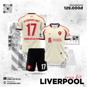 Áo Đấu Sân Khách Liverpool 25/26 Màu Kem Nổi Bật