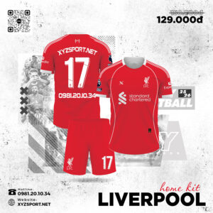 Quần Áo Liverpool Home Kit 2025/2026 Màu Đỏ Truyền Thống
