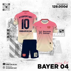 Áo Đấu Bayer 04 Away Kit 2025/2026 Màu Hồng Gradient Kem