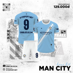 Áo Đấu Manchester City 25/26 Màu Xanh MC Mới Nhất