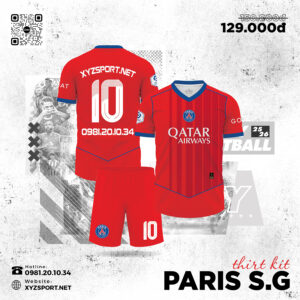 Sét Đồ Áo Đấu Paris S.G Third Kit 2025/2026 Màu Đỏ Nổi Bật