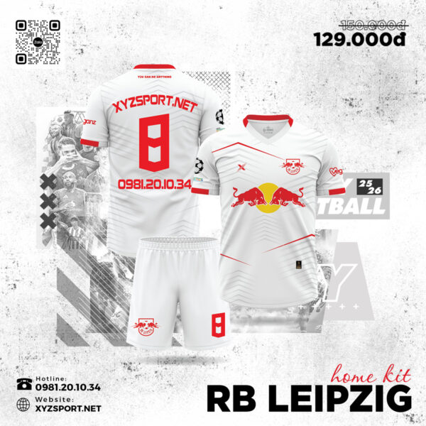 Áo Đấu RB Leipzig Sân Nhà 2025-2026 Màu Trắng