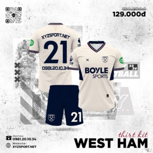 Ra Mắt Áo Đấu West Ham Third Kit 2025/26 Màu Kem Sang Trọng