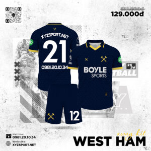 Áo Đấu West Ham Away Kit 2025/2026 Màu Tím Than