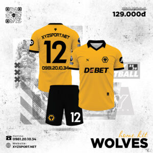 Áo Bóng Đá HA PRO Wolves Vàng Đen SN 25-26