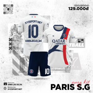 Mẫu Áo Bóng Đá Paris SG Away Màu Trắng - Năng Động Và Tinh Tế