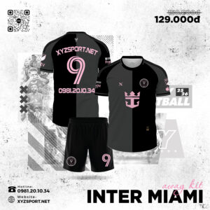 Sét Áo Đấu Inter Miami Away Kit Mùa 2025/2026 Màu Đen Huyền Bí