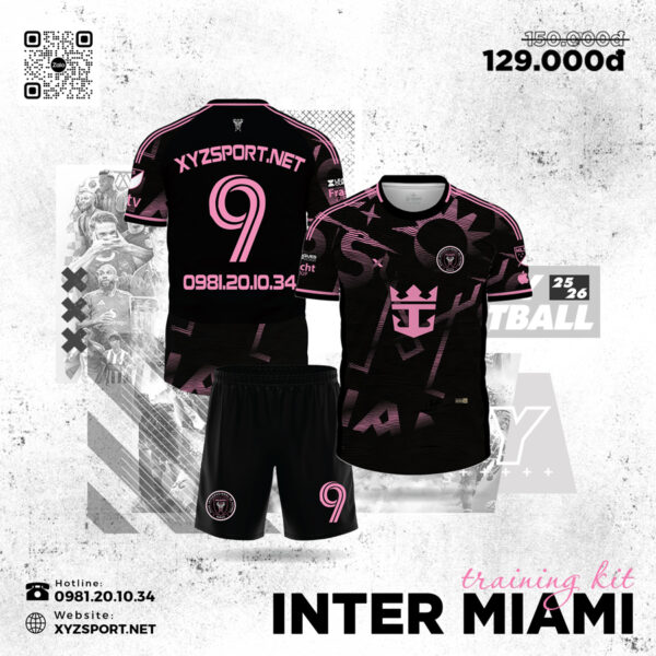 Áo Training Kit Inter Miami Đen Hồng - Phiên Bản Mùa Giải 25/26