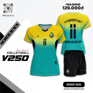 Đồng Phục Bóng Chuyền V250 Màu Xanh Ngọc Năng Động