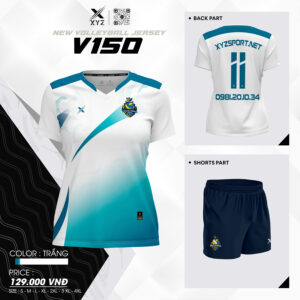 Áo Bóng Chuyền V150 Màu Trắng Hiện Đại, Đậm Chất Thể Thao