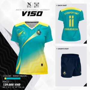 Quần Áo Bóng Chuyền V150 Màu Xanh Ngọc - Năng Lượng, Cá Tính Trên Sân Đấu