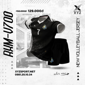 Áo Bóng Chuyền RXM-V700 Màu Đen - Mạnh Mẽ Cá Tính
