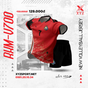 Quần Áo Bóng Chuyền RXM-V700 Màu Đỏ Cuốn Hút