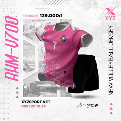 Đồng Phục Bóng Chuyền RXM-V700 Màu Hồng Cá Tính