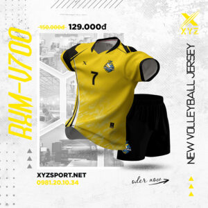 Quần Áo Bóng Chuyền RXM-V700 Màu Vàng Nổi Bật