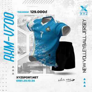 Áo Đấu Bóng Chuyền RXM-V700 Màu Xanh Ya Năng Động