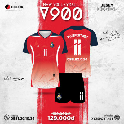 Ra Mắt Mẫu Áo Bóng Chuyền Màu Đỏ V900 Màu Đỏ Nổi Bật,Cuốn Hút