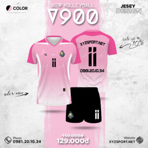 Mẫu Áo Bóng Chuyền Mới Ra Mắt V900 Màu Hồng Nổi Bật