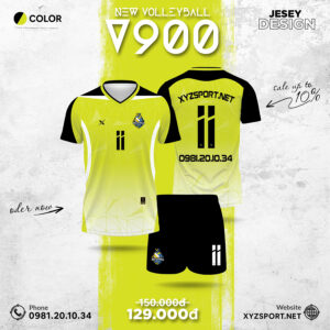 Áo Bóng Chuyền V900 Màu Xanh Chuối Cá Tính Trên Sân Đấu