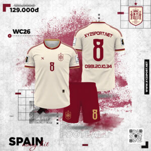 Áo Bóng Đá Espana Away 2026 Phiên Bản Màu Vàng Kem