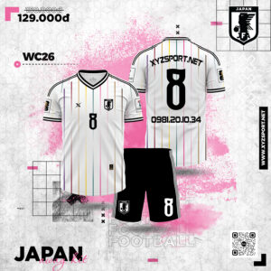 Mẫu Đổi Tuyển Japan Away 2026 Màu Trắng Phối Sọc Cá Tính