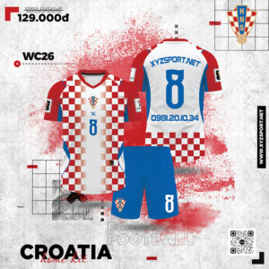 Áo Bóng Đá Croatia 2026 Màu Đỏ Trắng - Biểu Tượng Tự Hào Dân Tộc