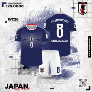 Bộ Đồ Bóng Đá Đội Tuyển Japan Home Kit Màu Tím Than Nổi Bật