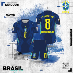 Quần Áo Đấu Brazil 2026 World Cup Màu Tím Than Nổi Bật