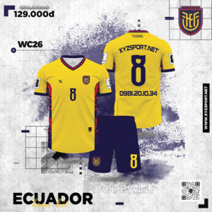 Quần Áo Đội Tuyển Ecuador Sân Nhà WC 26 - Màu Vàng Năng Động