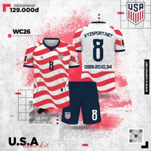 Áo Đấu USA Local World Cup 2026 Màu Trắng Đỏ Năng Động