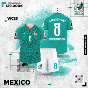 Bộ Quần Áo Bóng Đá Mexico 2026 Màu Xanh Ngọc – Đậm Đà Bản Sắc Đội Tuyển